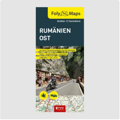 Rumänien Ost 1:800.000 - Straßen- und Tourenkarte FolyMaps