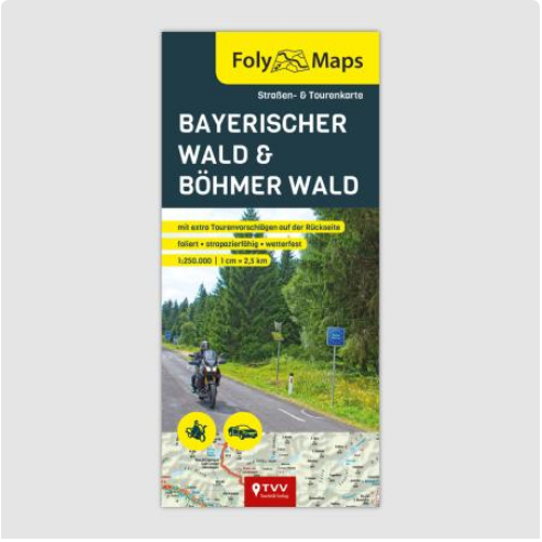 Bayerischer Wald & Böhmer Wald 1:250.000 - Straßen- und Tourenkarte FolyMaps