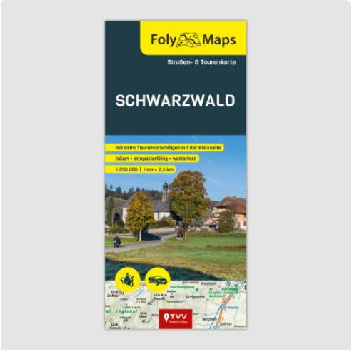 Schwarzwald 1:250.000 - Straßen- und Tourenkarte FolyMaps