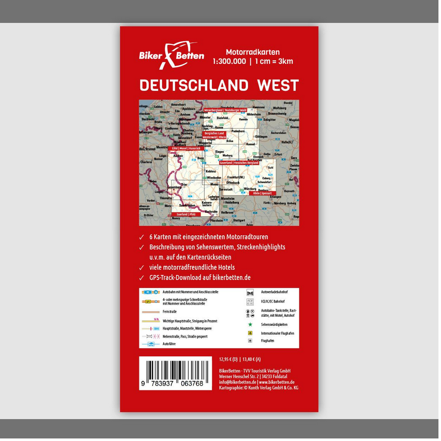 Deutschland West 1:300.000 - Motorradkarten FolyMaps