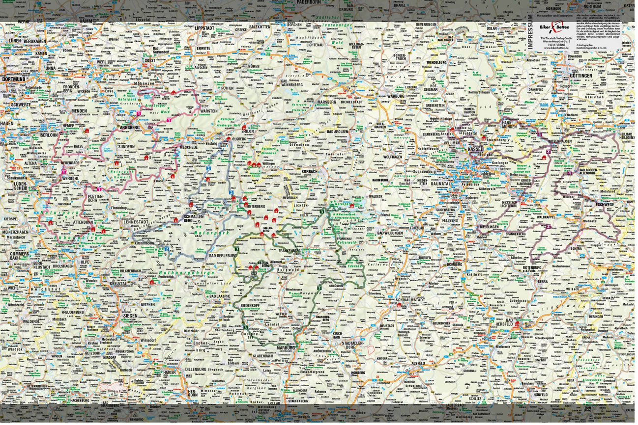 Deutschland West 1:300.000 - Motorradkarten FolyMaps