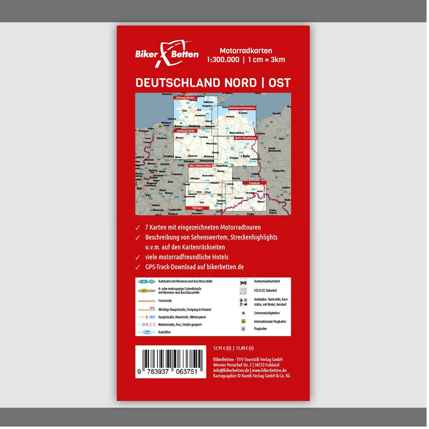 Deutschland Nord-Ost 1:300.000 - Motorradkarten FolyMaps