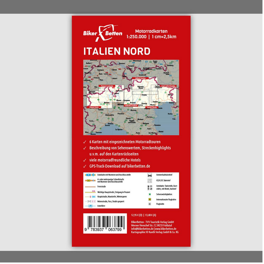 Italien Nord 1:250.000 - Motorradkarten FolyMaps