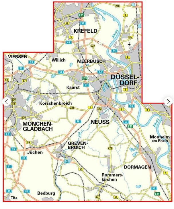 Neuss - Rhein-Kreis 1:50.000 Fahrradkarte