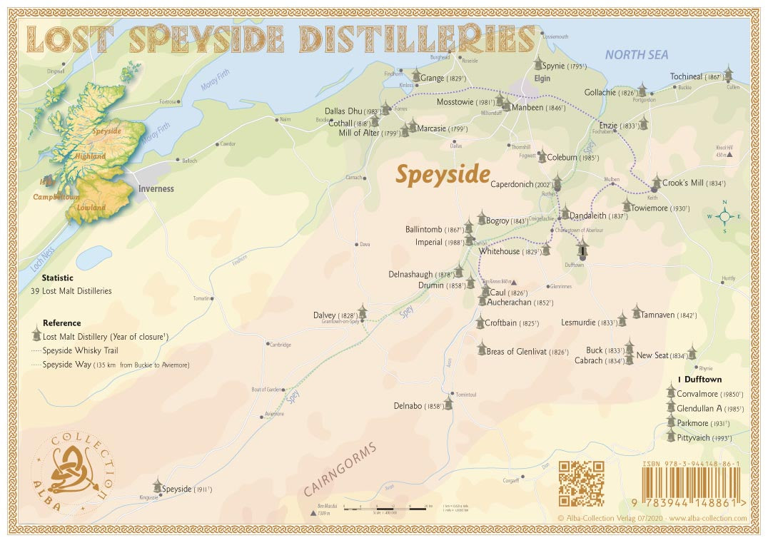 Whisky Distilleries Speyside - Tasting Map