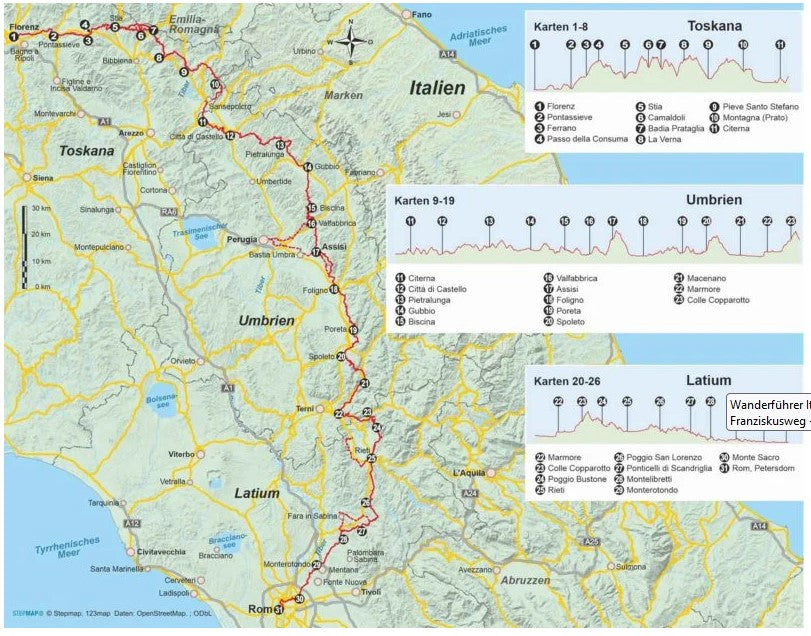 Franziskusweg Outdoor Wanderführer Italien