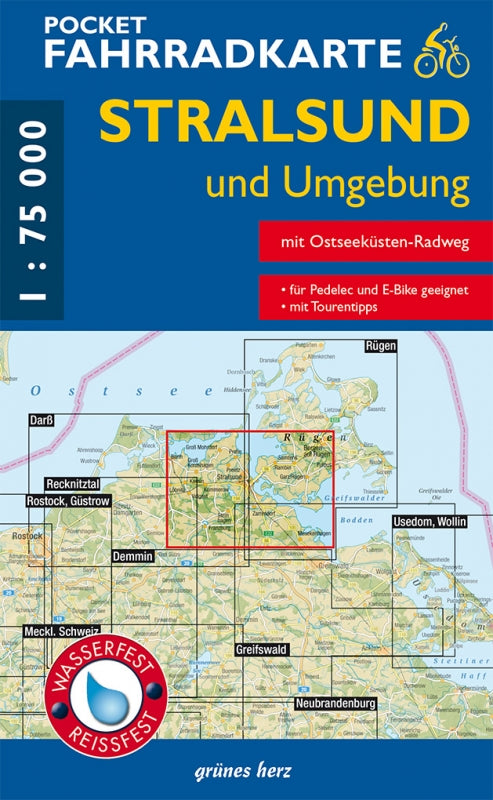 Pocket-Fahrradkarte Stralsund und Umgebung - 1:75.000