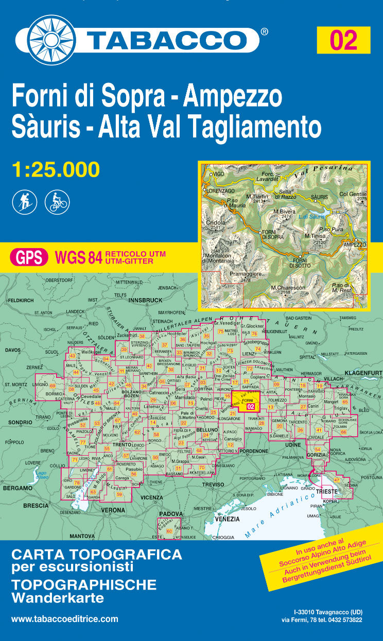 Tabacco Wanderkarten 1:25.000 (Alpen, Südtirol, Dolomiten)