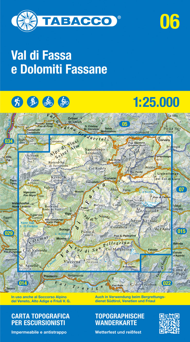 Tabacco Wanderkarten 1:25.000 (Alpen, Südtirol, Dolomiten)