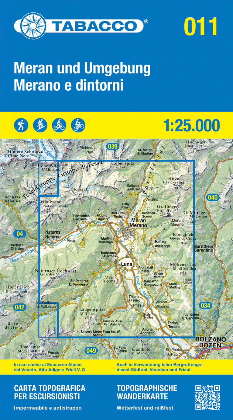 Tabacco Wanderkarten 1:25.000 (Alpen, Südtirol, Dolomiten)