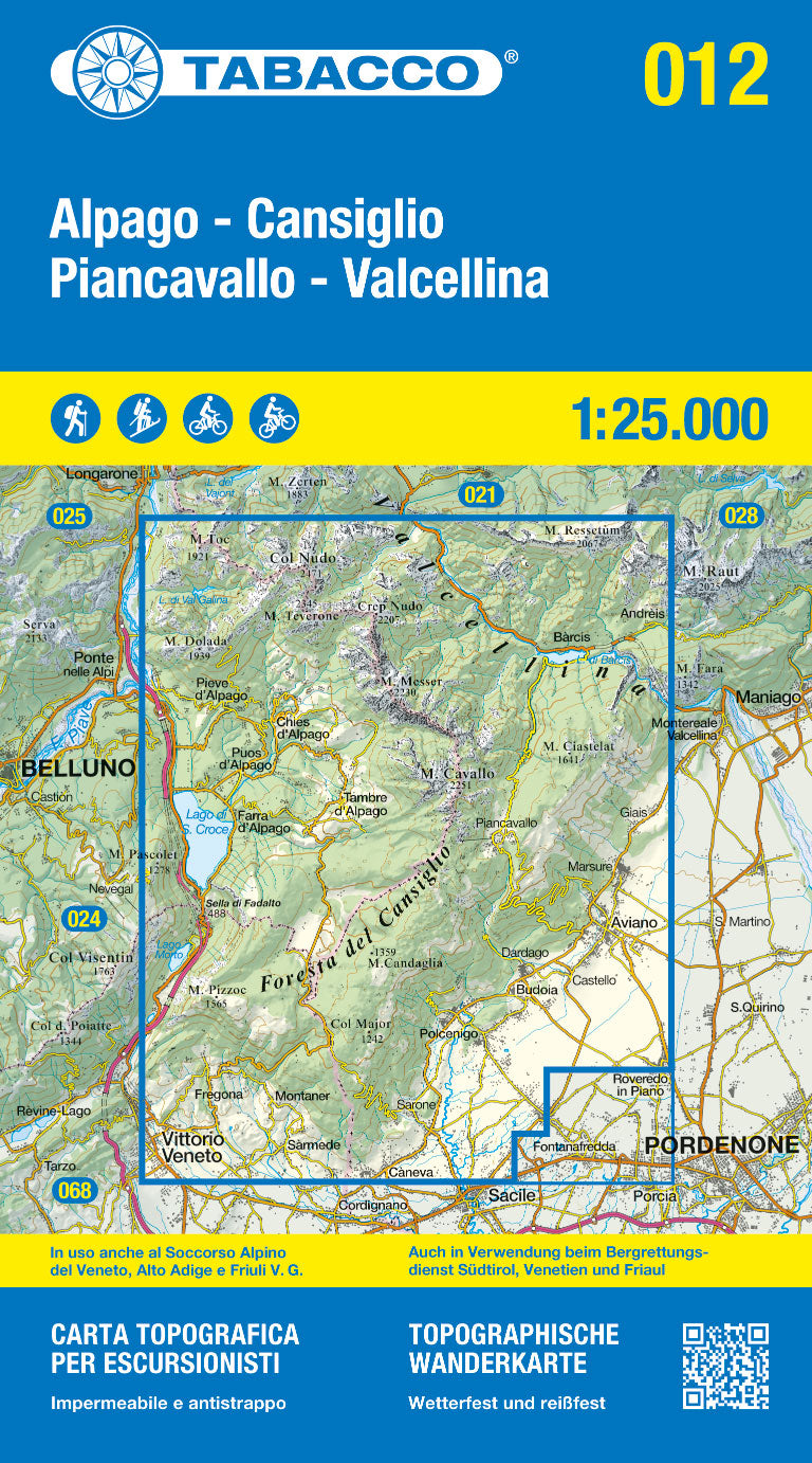 Tabacco Wanderkarten 1:25.000 (Alpen, Südtirol, Dolomiten)