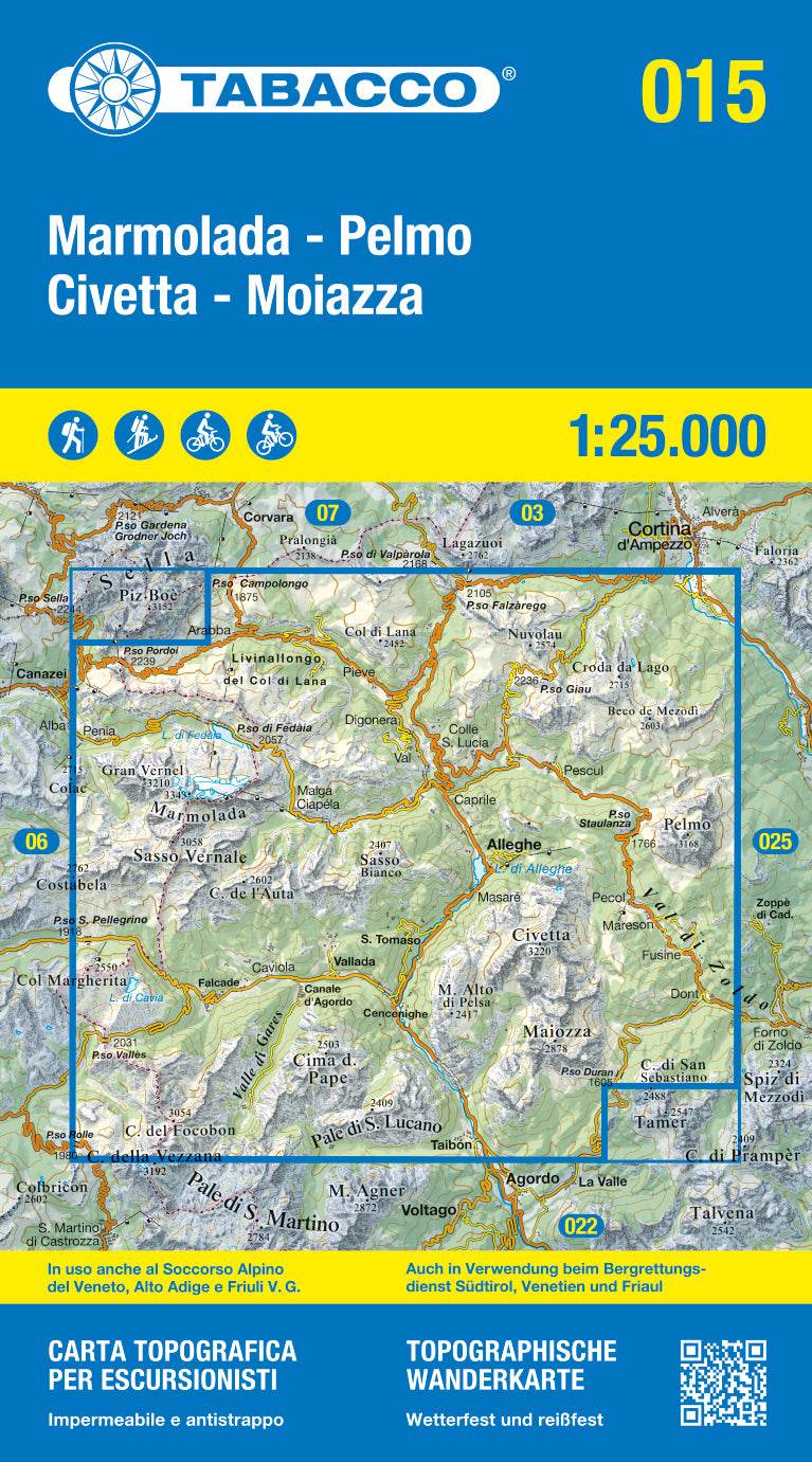 Tabacco Wanderkarten 1:25.000 (Alpen, Südtirol, Dolomiten)