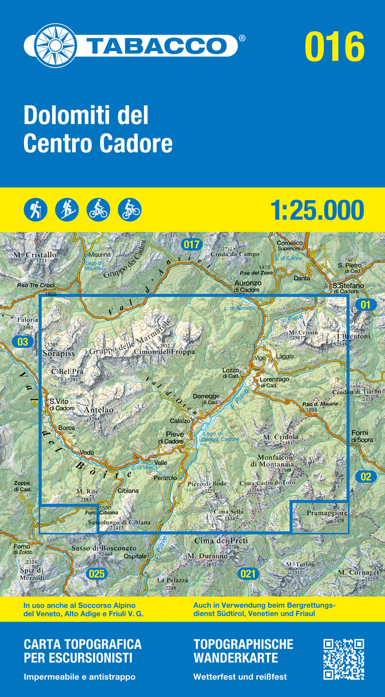 Tabacco Wanderkarten 1:25.000 (Alpen, Südtirol, Dolomiten)