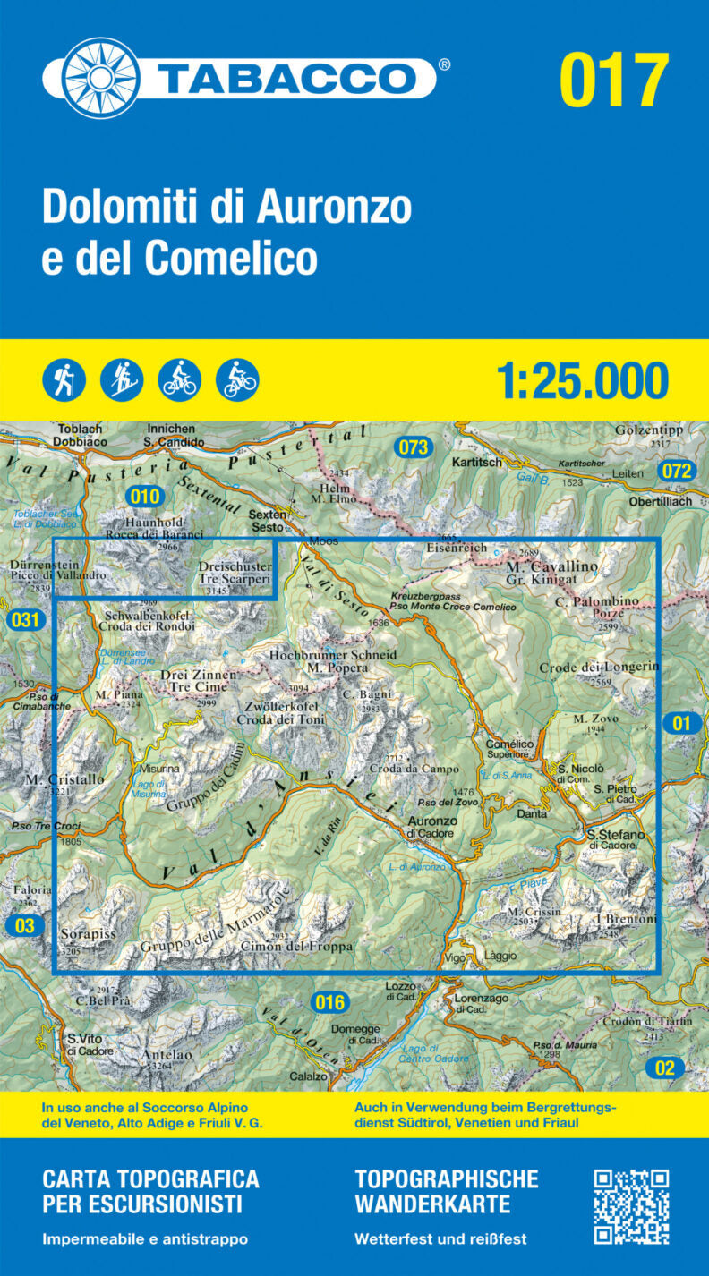 Tabacco Wanderkarten 1:25.000 (Alpen, Südtirol, Dolomiten)