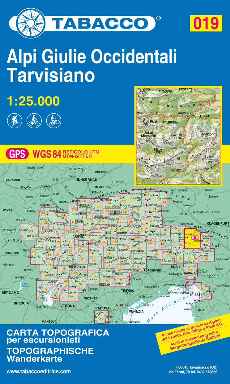 Tabacco Wanderkarten 1:25.000 (Alpen, Südtirol, Dolomiten)