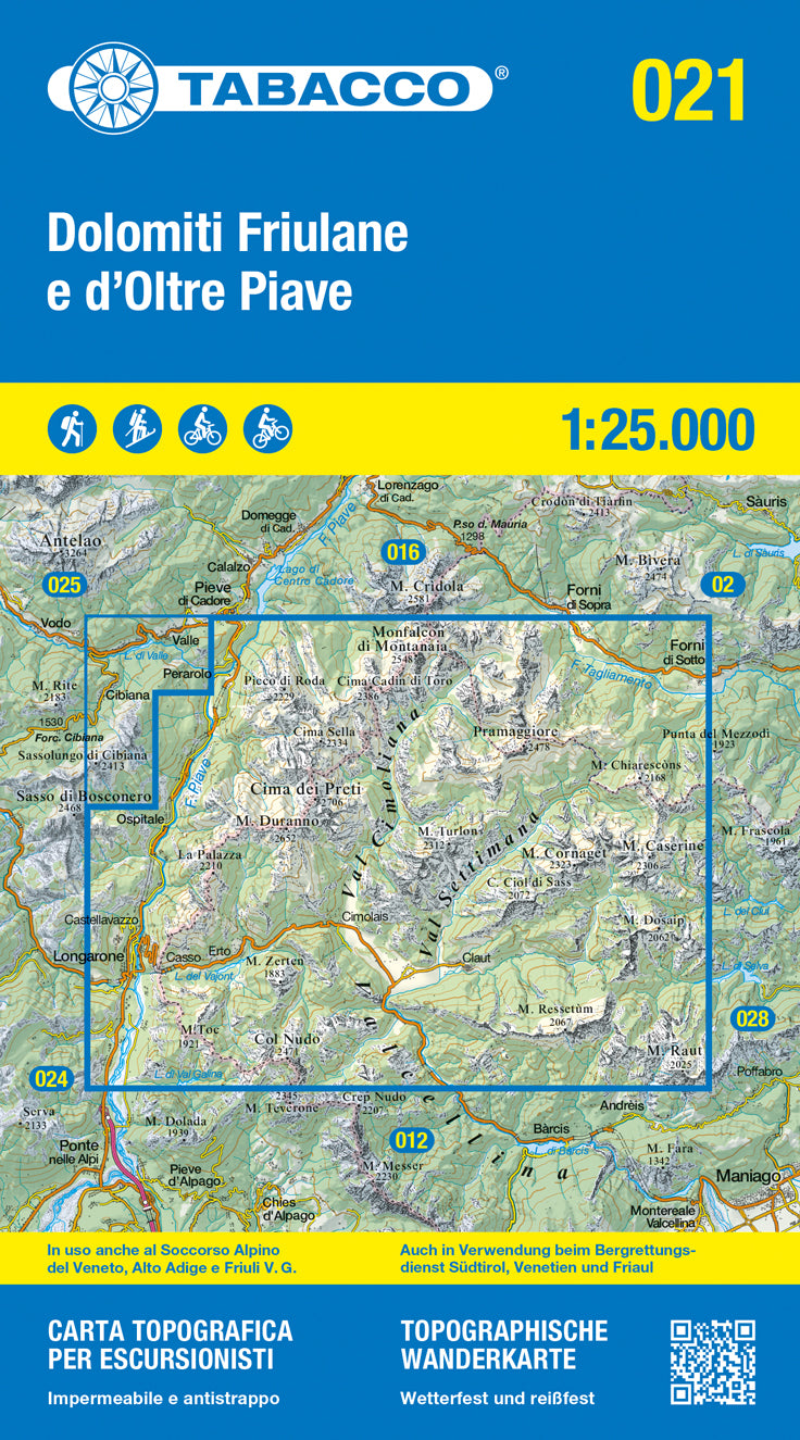 Tabacco Wanderkarten 1:25.000 (Alpen, Südtirol, Dolomiten)