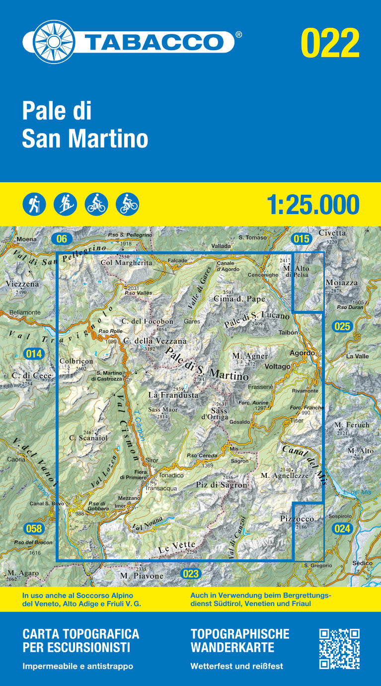 Tabacco Wanderkarten 1:25.000 (Alpen, Südtirol, Dolomiten)