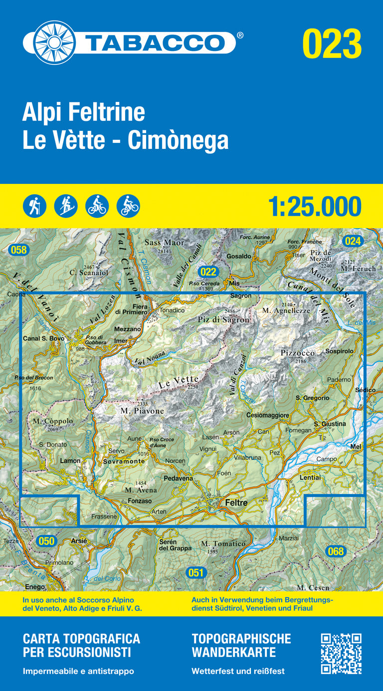 Tabacco Wanderkarten 1:25.000 (Alpen, Südtirol, Dolomiten)