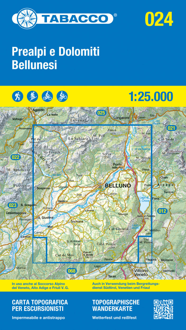 Tabacco Wanderkarten 1:25.000 (Alpen, Südtirol, Dolomiten)