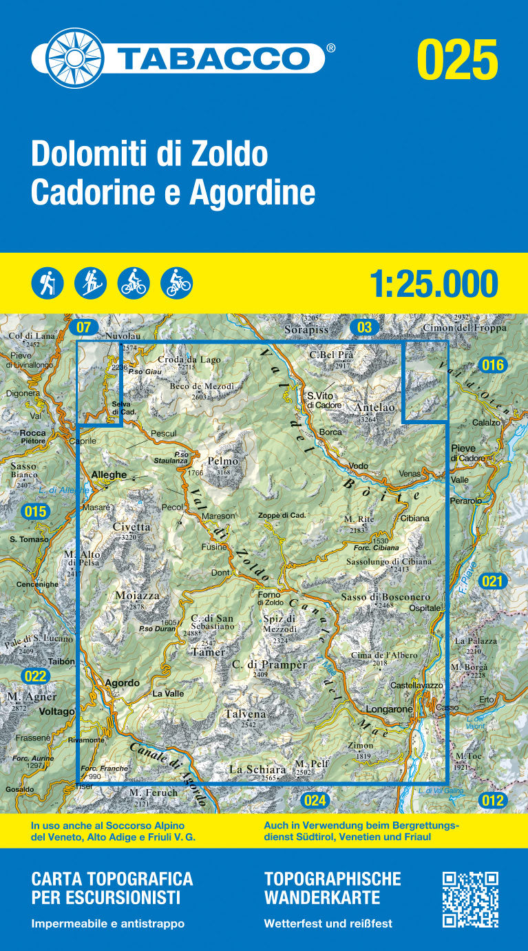 Tabacco Wanderkarten 1:25.000 (Alpen, Südtirol, Dolomiten)