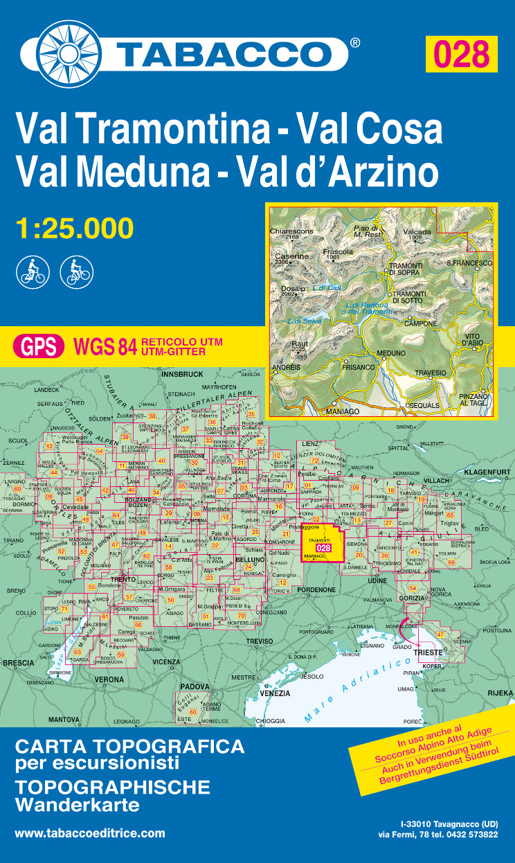 Tabacco Wanderkarten 1:25.000 (Alpen, Südtirol, Dolomiten)