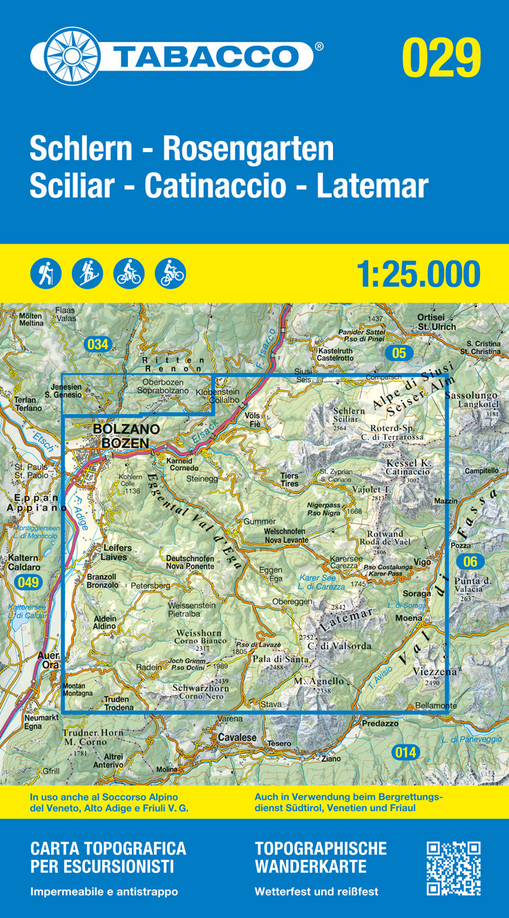 Tabacco Wanderkarten 1:25.000 (Alpen, Südtirol, Dolomiten)