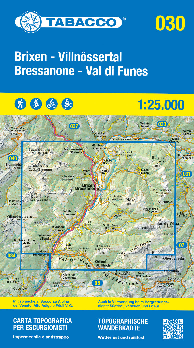 Tabacco Wanderkarten 1:25.000 (Alpen, Südtirol, Dolomiten)