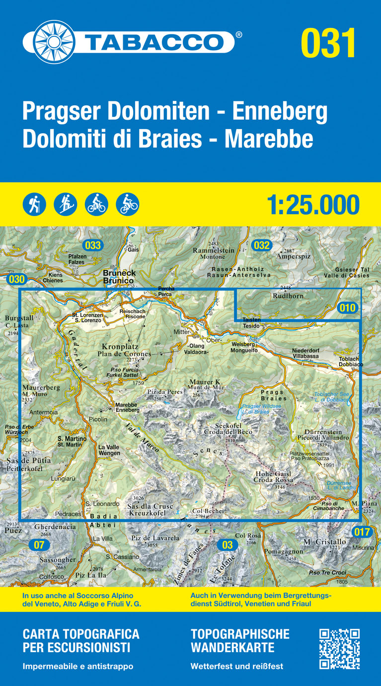 Tabacco Wanderkarten 1:25.000 (Alpen, Südtirol, Dolomiten)