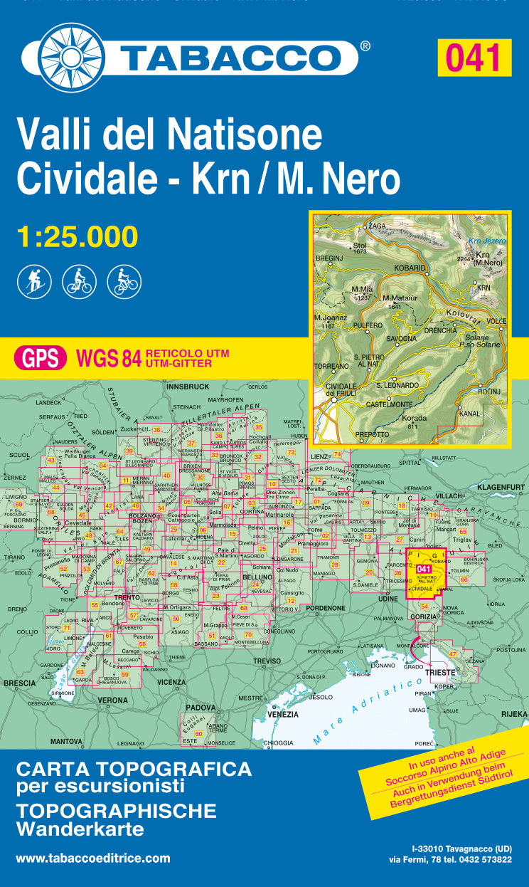 Tabacco Wanderkarten 1:25.000 (Alpen, Südtirol, Dolomiten)