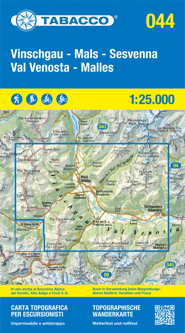 Tabacco Wanderkarten 1:25.000 (Alpen, Südtirol, Dolomiten)