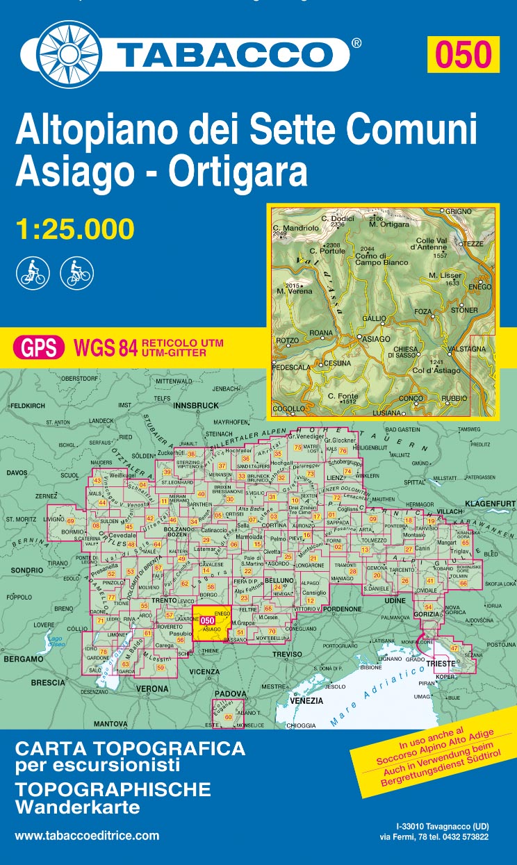 Tabacco Wanderkarten 1:25.000 (Alpen, Südtirol, Dolomiten)