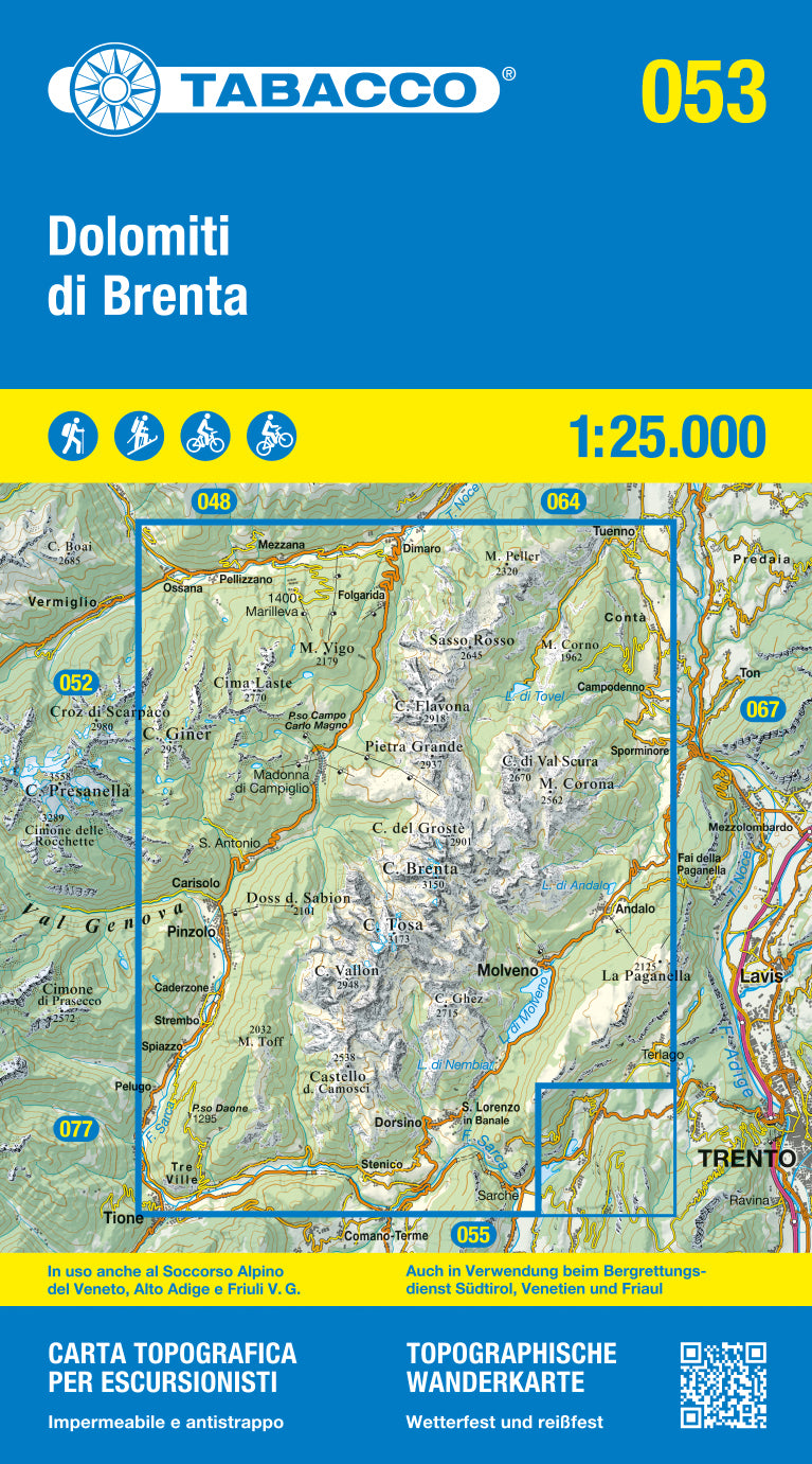 Tabacco Wanderkarten 1:25.000 (Alpen, Südtirol, Dolomiten)