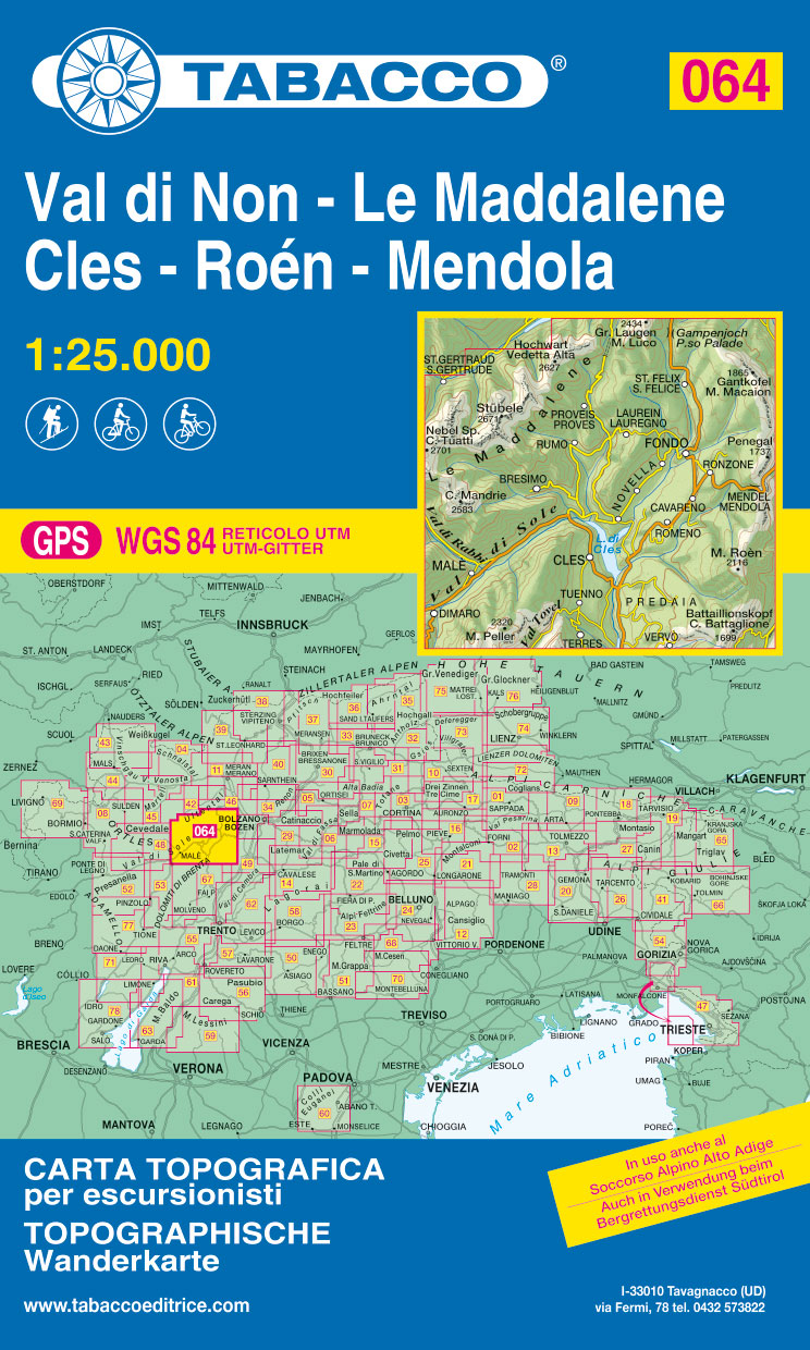 Tabacco Wanderkarten 1:25.000 (Alpen, Südtirol, Dolomiten)