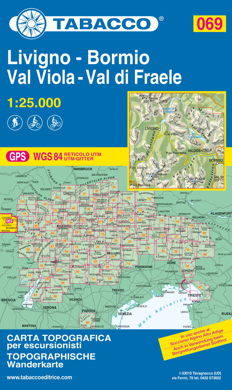 Tabacco Wanderkarten 1:25.000 (Alpen, Südtirol, Dolomiten)