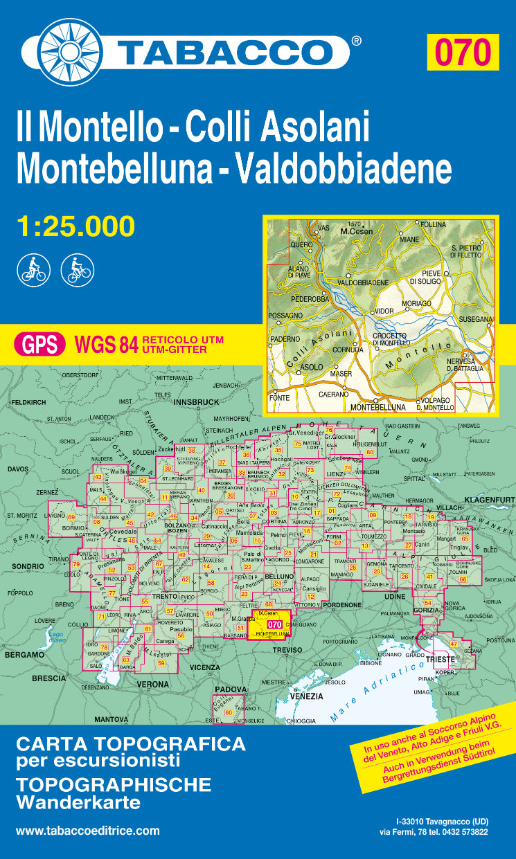 Tabacco Wanderkarten 1:25.000 (Alpen, Südtirol, Dolomiten)