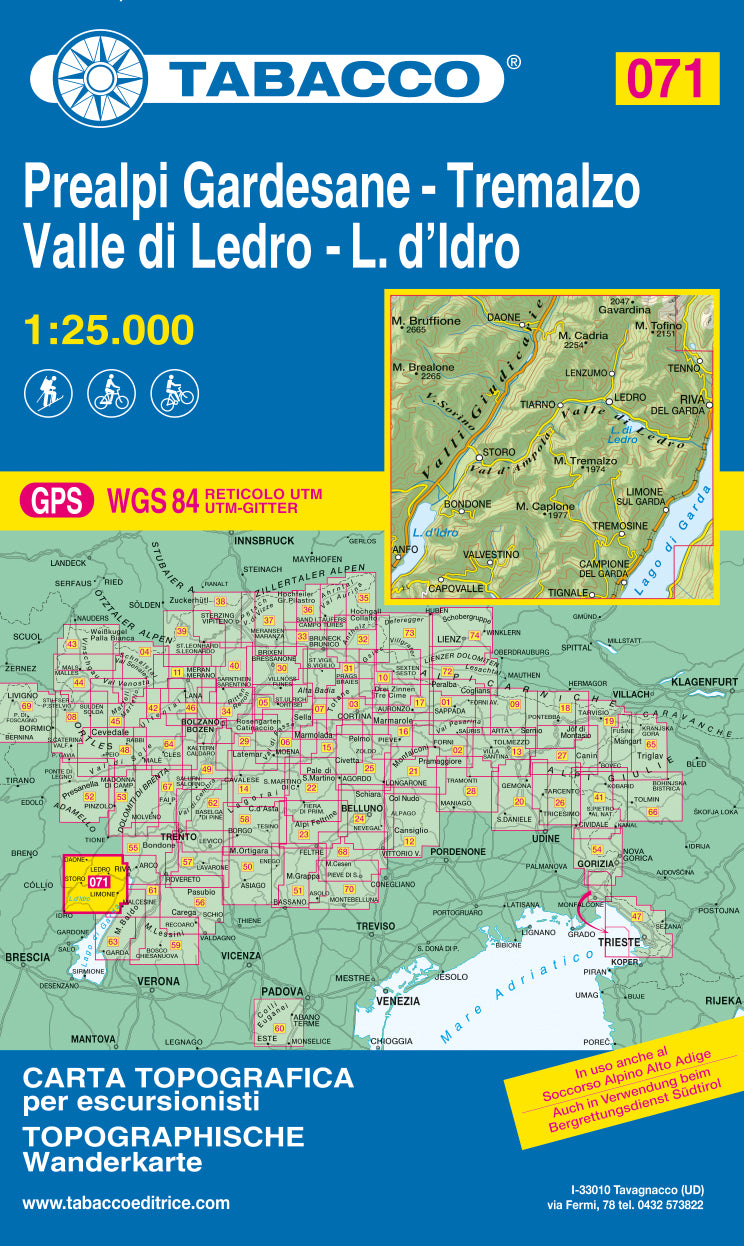 Tabacco Wanderkarten 1:25.000 (Alpen, Südtirol, Dolomiten)