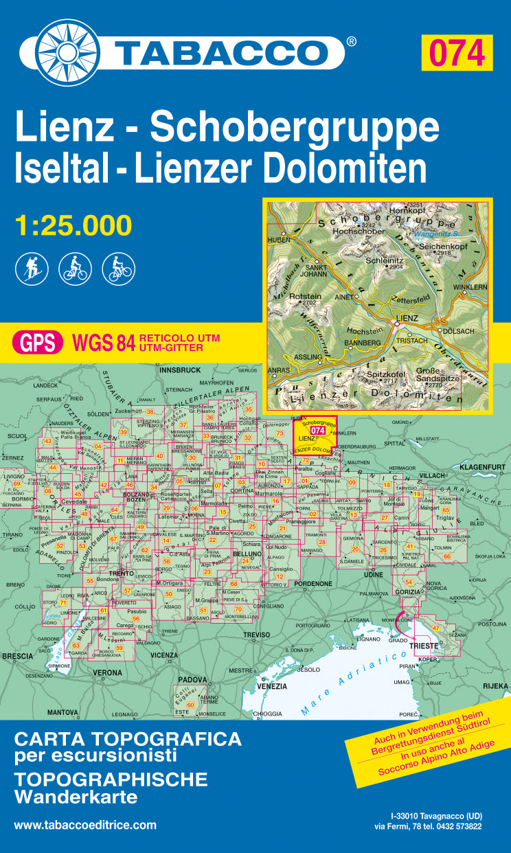 Tabacco Wanderkarten 1:25.000 (Alpen, Südtirol, Dolomiten)