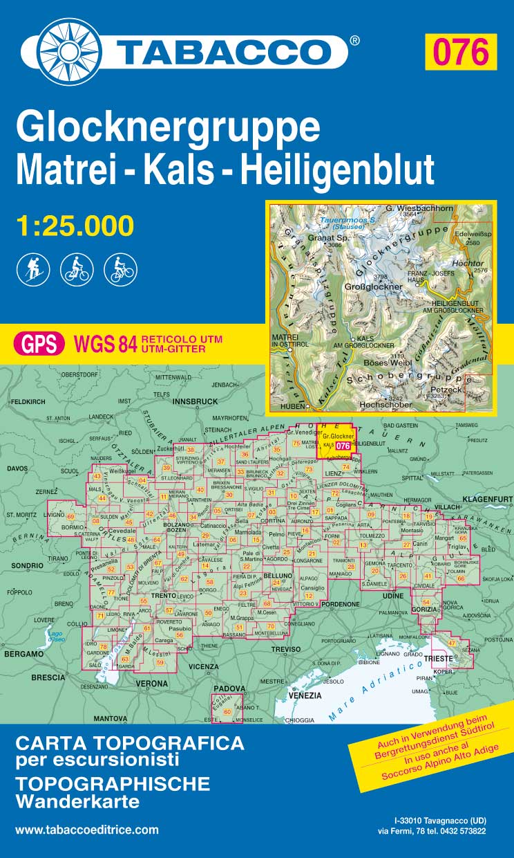 Tabacco Wanderkarten 1:25.000 (Alpen, Südtirol, Dolomiten)