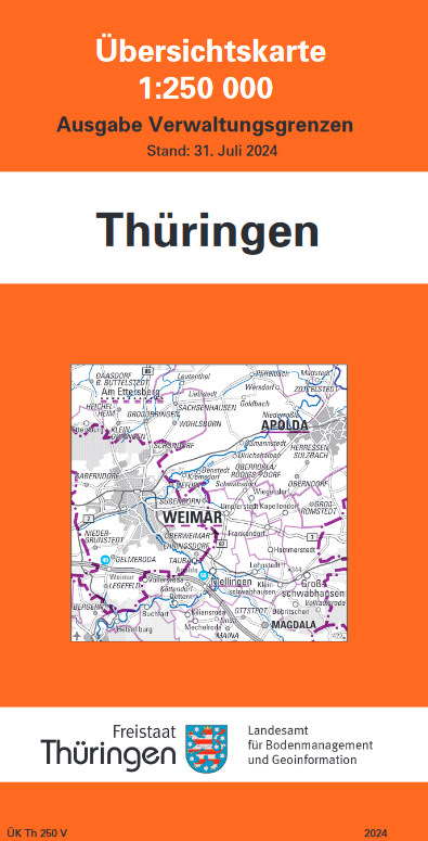 Verwaltungskarte Thüringen 1:250 000