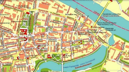 Tilsit / Sowjetsk - Stadtplan - 1:12.000