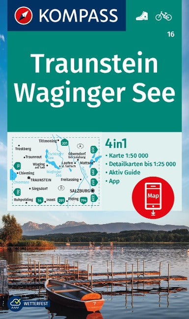 16 Traunstein, Waginger See 1:50.000 - Kompass Wanderkarte