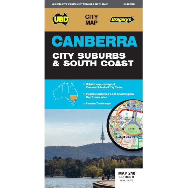 Canberra City & Suburbs South Coast Map