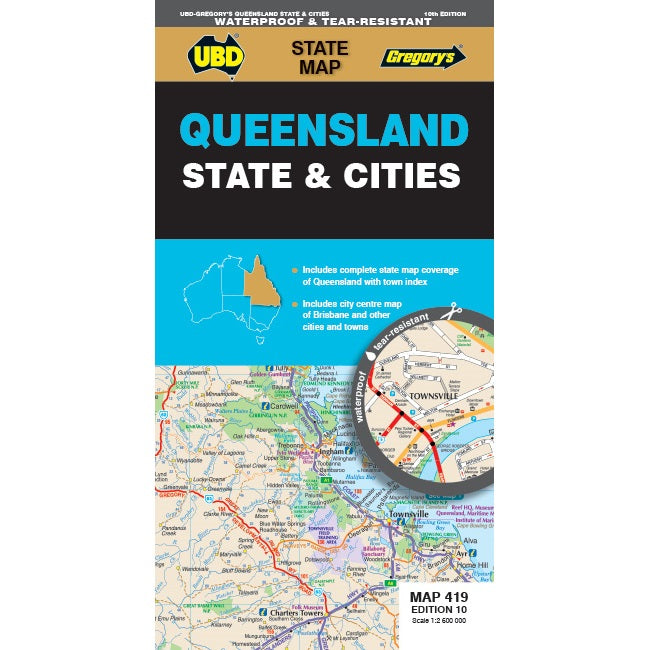 Queensland State & Cities Touring Map