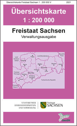 Verwaltungskarte Sachsen 1:200.000