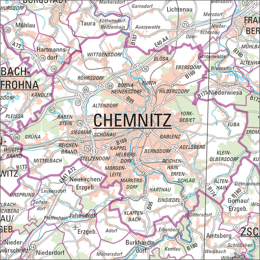 Verwaltungskarte Sachsen 1:200.000