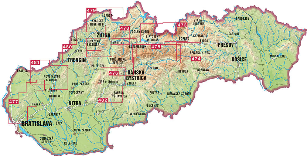 Slowakei 1:40.000 Wanderkarten ShoCart