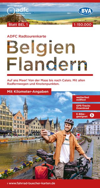 Flandern 1:150.000 (BEL 1) - ADFC-Radtourenkarte Belgien