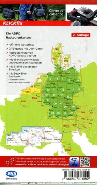 Flandern 1:150.000 (BEL 1) - ADFC-Radtourenkarte Belgien