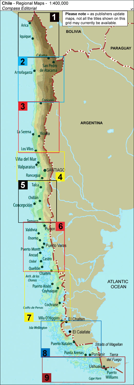 04 Zona Central - Straßenkarte Chile 1:400.000