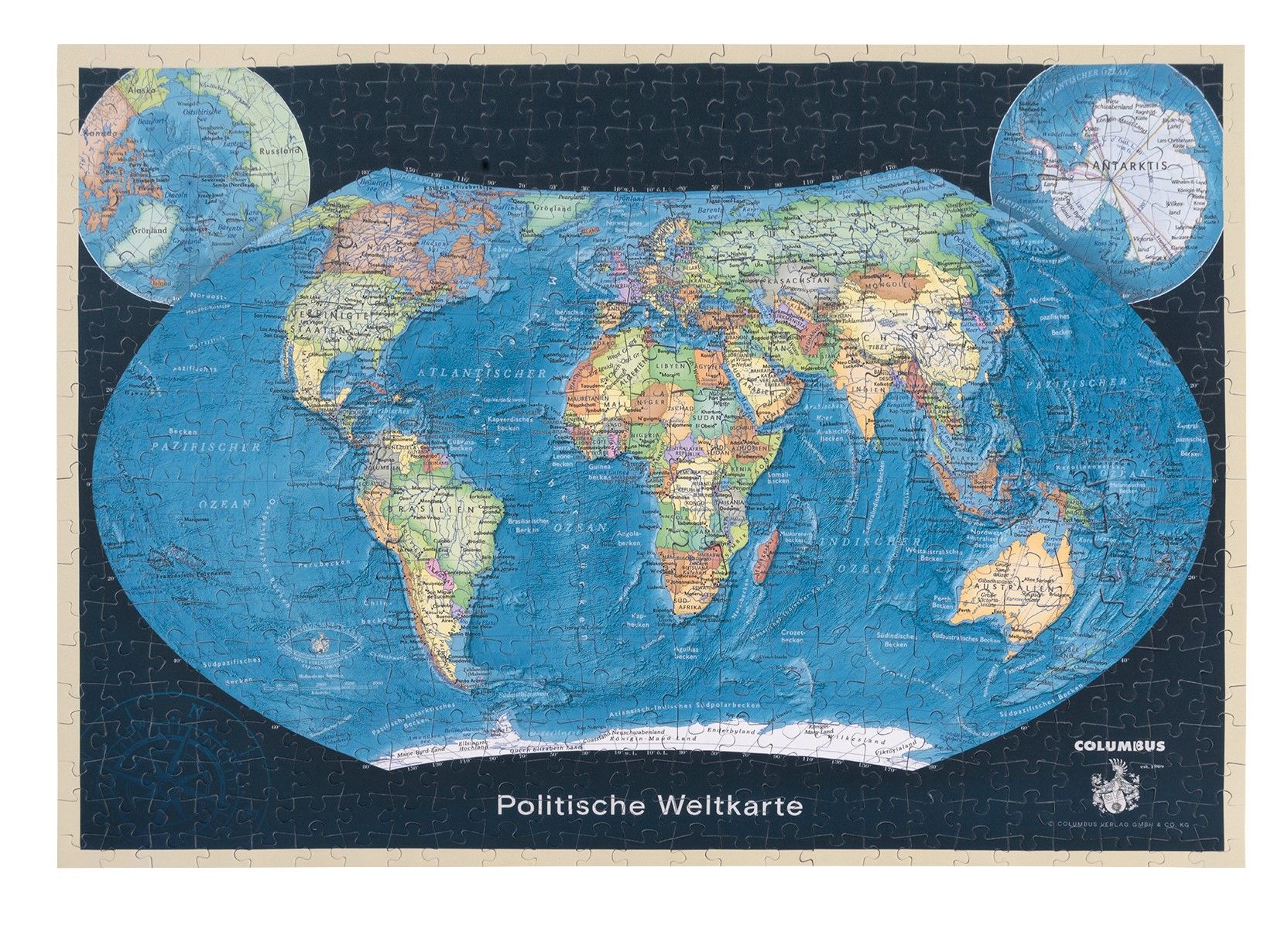 Politische Weltkarte als Puzzle